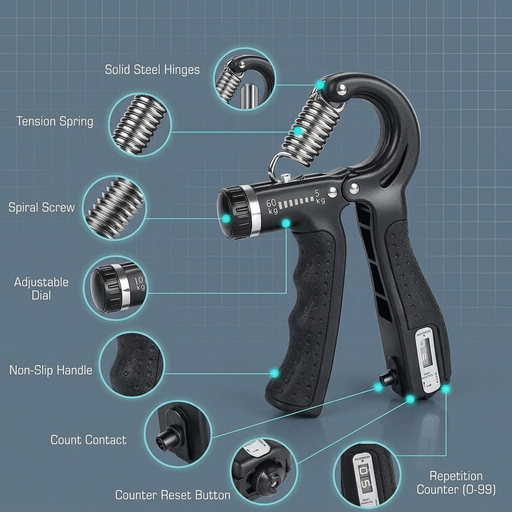 Buy Groovix Hand Gripper Classic Grip Trainer | Ergonomic Forearm